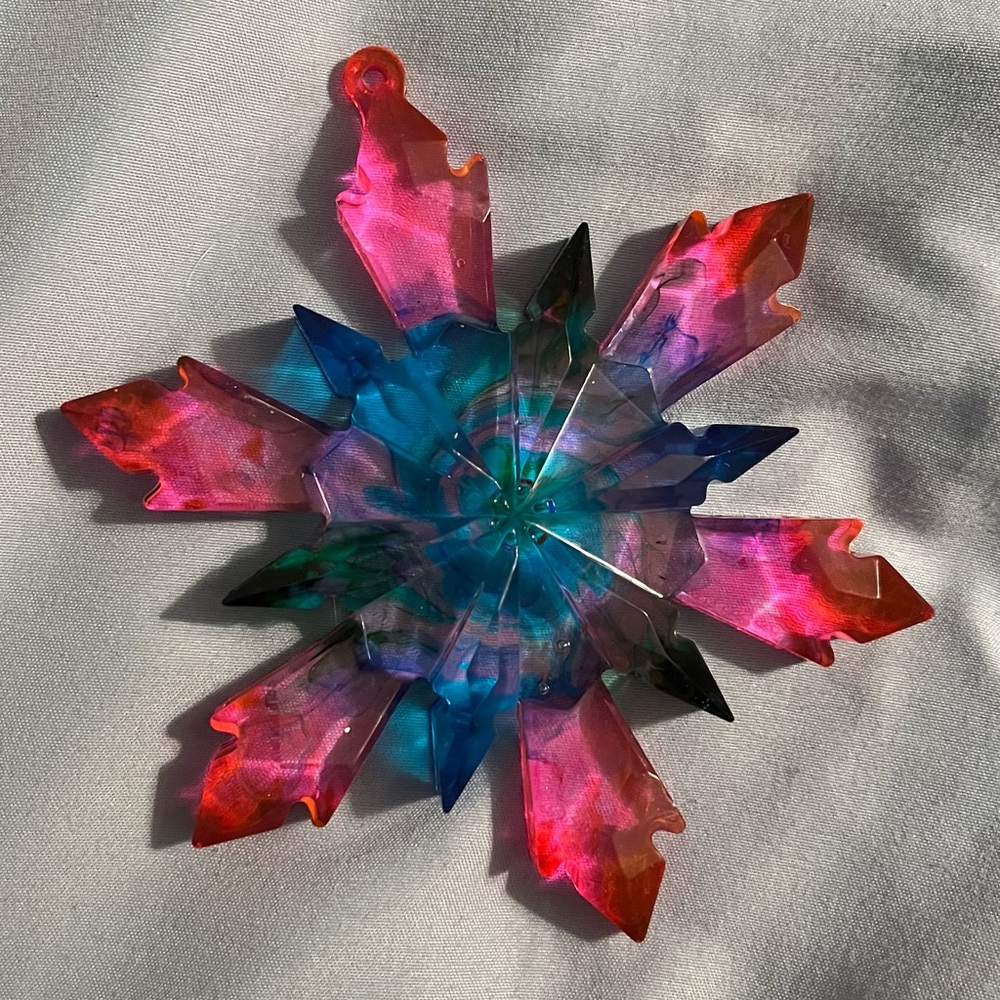 Vibrant Multicolor Snowflake Ornament